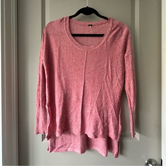 2/$10! Poof! cotton high-low tunic long sleeve crew neck sweater pink small - Picture 5 of 11